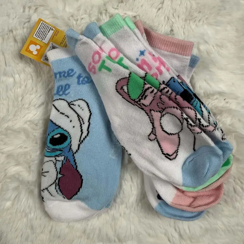 Disney Lilo & Stitch & Angel No-Show Socks 5-Pack